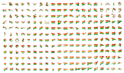 very big collection of vector flags of the Bolivia - obrazy, fototapety, plakaty