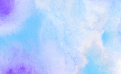 Grungy paper textured creative hand drawn aquarelle paint light sky blue color frame illustration. Canvas for vintage design, card, template. Wet ink effect turquoise shades watercolor background