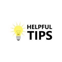Helpful tips sign, bulb icon