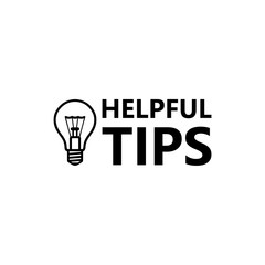 Helpful tips sign, bulb icon