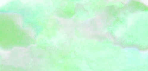 Bright grungy abstract spring shades aquarelle canvas for grunge design, vintage cards templates. Retro light green watercolor paint paper texture brush background. Hand drawn ink illustration