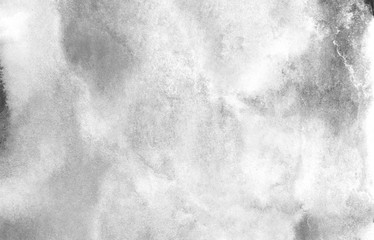 Fototapeta premium Abstract gray aquarelle painted paper textured canvas element for design, vintage card, retro template. Grey shades gradient watercolor background. Black and white ink effect water color illustration