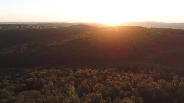Evening sun near the city of Schorndorf in germany