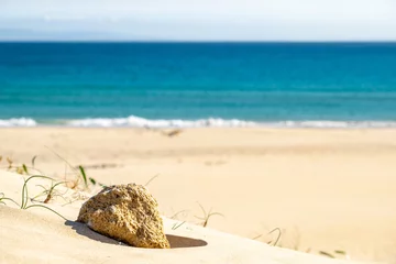 Foto op Plexiglas Bolonia strand, Tarifa, Spanje a simple beach scene with the blue ocean water in the background 