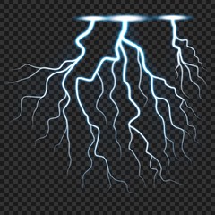 Lightning. Thunder and lightning. Light effect. Vector. EPS 10