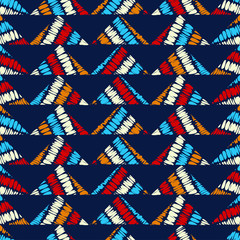 Ethnic boho seamless pattern. The figures in the shaded squares. Patchwork texture. Weaving. Traditional ornament. Tribal pattern. Folk motif. Can be used for wallpaper, textile, invitation card, wrap