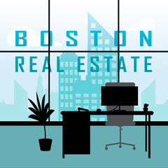 Fototapeta premium Boston Property Apartment Shows Real Estate In Massachusetts Usa 3d Illustration