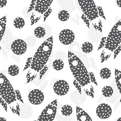 Seamless pattern with rocket Abstract background