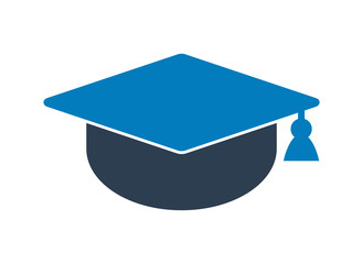 Graduation Cap Icon. Flat style vector EPS.