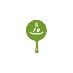 FG Logo with pan food concept. Can be adapt for Culinari Brand.