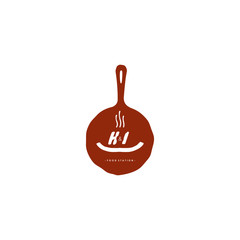 HI Logo with pan food concept. Can be adapt for Culinari Brand.