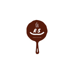 RS Logo with pan food concept. Can be adapt for Culinari Brand.