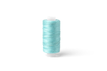 Blue threads isolated on white background.