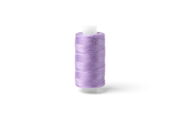 Purple threads isolated on white background.
