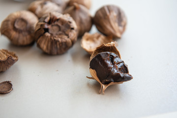 Traditional food black garlic