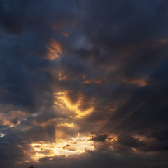 Sunset. clouds on the sky.