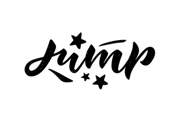 Vector illustration of Jump text. Trampoline park concept.