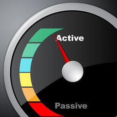 Active Versus Passive Guage Shows Proactive Strategy 3d Illustration