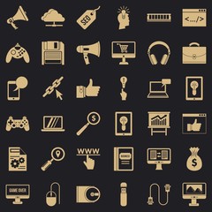 Web game icons set. Simple style of 36 web game bile vector icons for web for any design