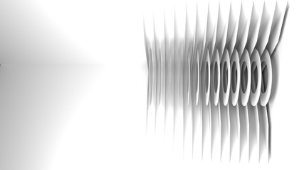 Abstract Architecture Background. 3d Illustration of White Circular Building. Modern Geometric Wallpaper. Futuristic Technology Design - Illustration