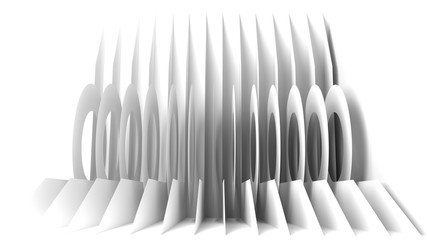 Abstract Architecture Background. 3d Illustration of White Circular Building. Modern Geometric Wallpaper. Futuristic Technology Design - Illustration