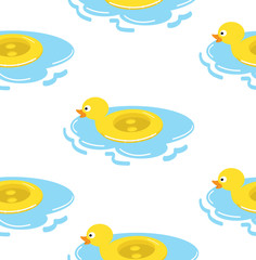 duck float ring seamless pattern