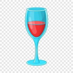 Glass of red wine icon in cartoon style isolated on background for any web design 