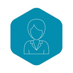 Businesswoman avatar icon. Outline illustration of businesswoman avatar vector icon for web