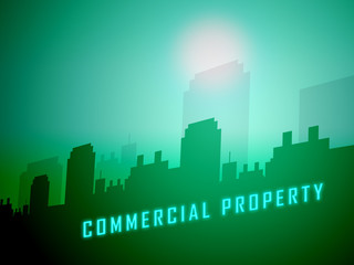 Fototapeta premium Commercial Real Estate Sunset Represents Property Leasing Or Realestate Investment - 3d Illustration