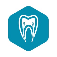 Tooth cross section icon in simple style isolated vector illustration