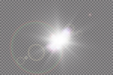 Vector transparent sunlight special lens flare light effect.