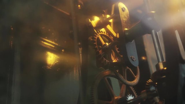 Working clockwork within a large street clock