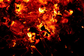 View of embers burning.