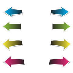 Arrow colorful paper on white background