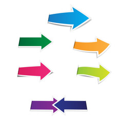 The colorful label with arrows