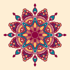 colorful mandala flower illustration
