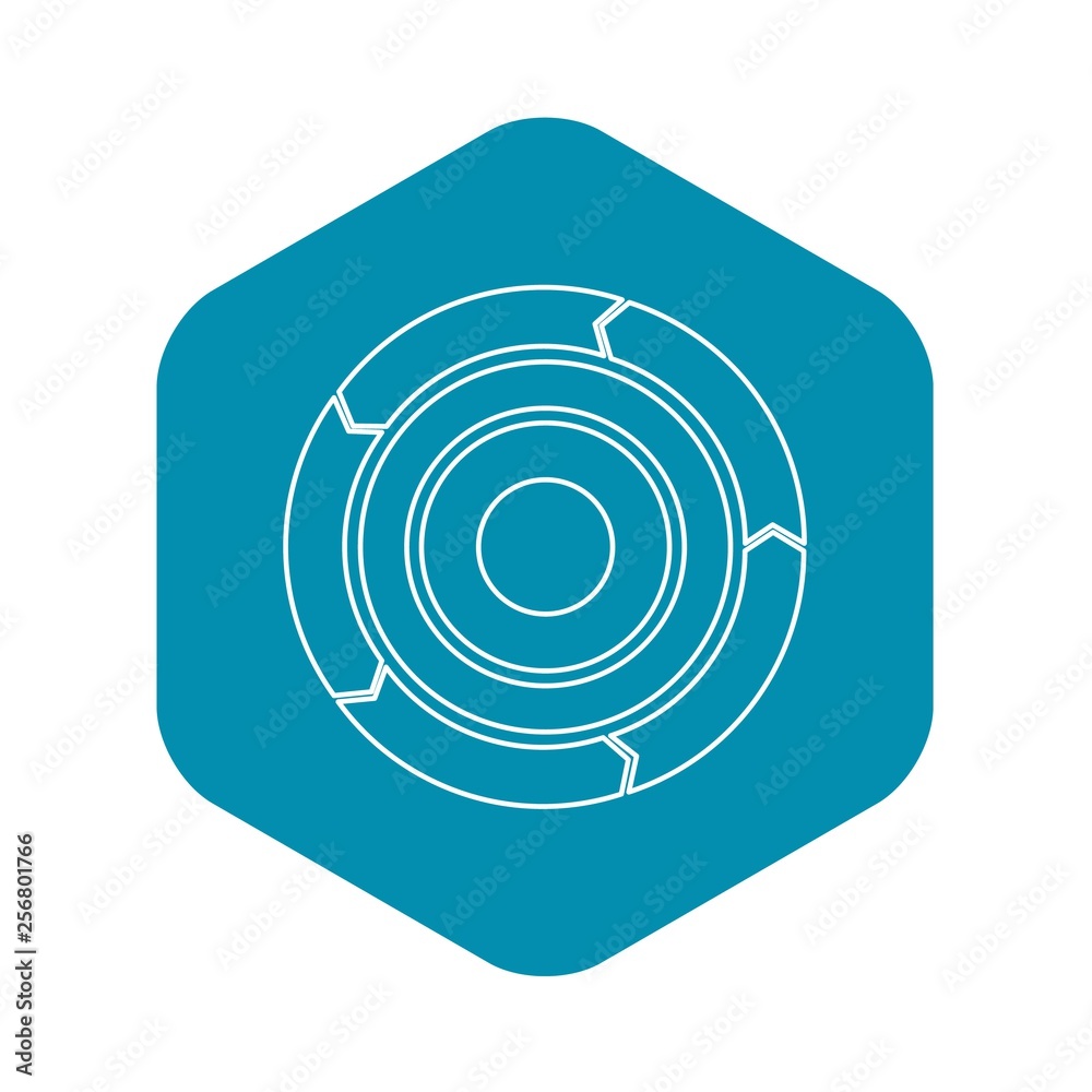 Poster chart pie with arrows icon. outline illustration of chart pie with arrows vector icon for web design