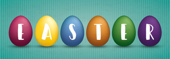 Colored Easter Eggs Vintage Banner Ostern