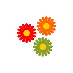 Three flowers decoration, flowers icon 