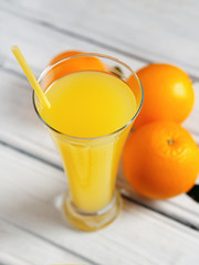 Fresh orange juice in a glass