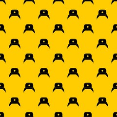 Earflap hat pattern seamless vector repeat geometric yellow for any design