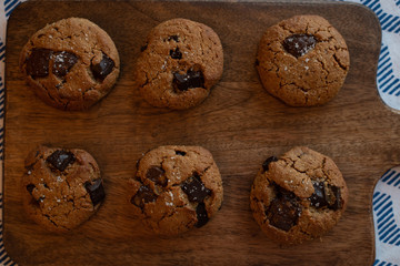 paleo chocolate chunk tahini cookie. salty cookie.