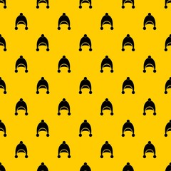 Warm hat pattern seamless vector repeat geometric yellow for any design