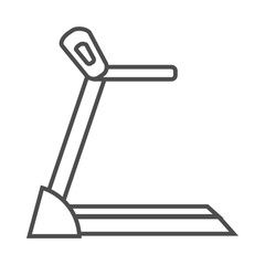 treadmill sports trainer icon. vector outline illustration on white background.