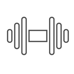 barbell sport icon. vector outline illustration on white background.