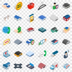 Privacy deposit icons set. Isometric style of 36 privacy deposit vector icons for web for any design