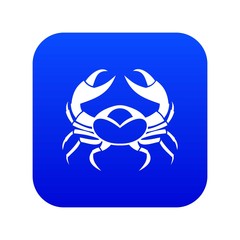 Big crab icon digital blue for any design isolated on white vector illustration