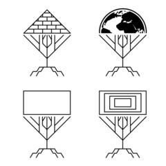 Set of info-graphic network icons