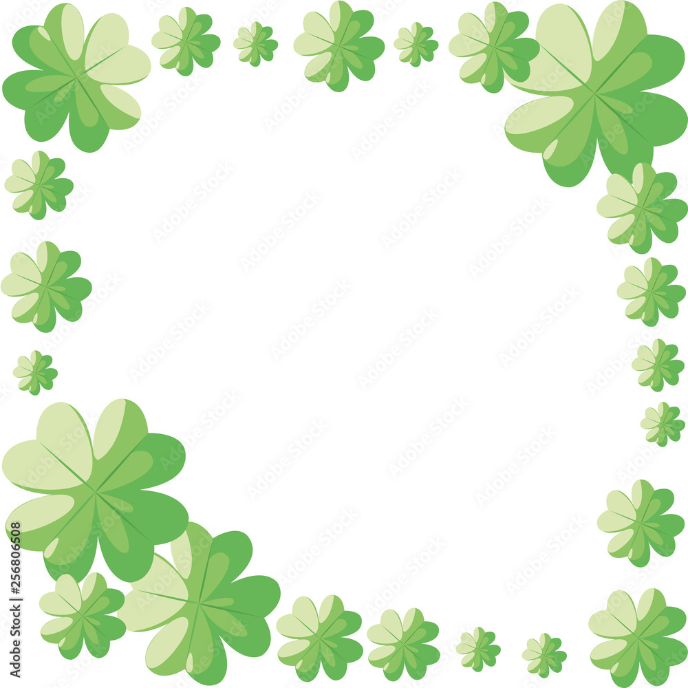 Sticker clovers leafs frame saint patricks day