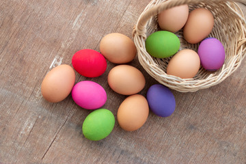 Naklejka na ściany i meble Close up of colorful Easter eggs